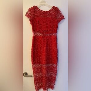 Just Me Illusion Lace Dress